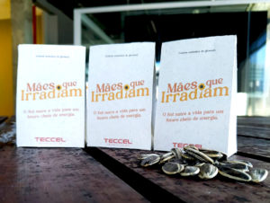 Projeto Mães que Irradiam distribui sementes de girassol para reforçar a importância de preservar o meio ambiente.